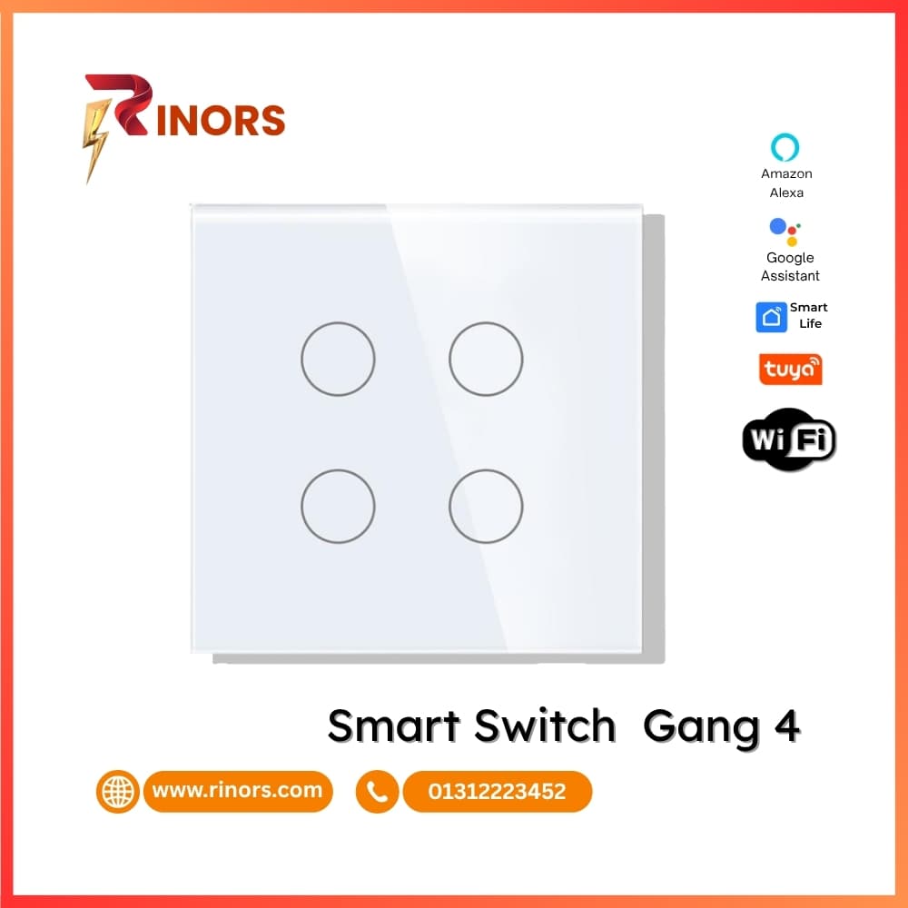 Tuya Smart Light Switch 4-Gang- WiFi & Voice Control